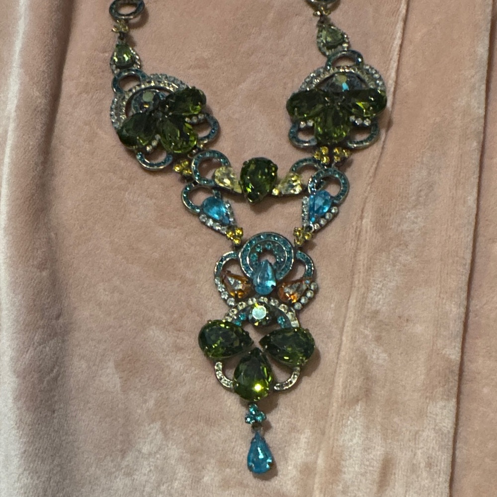 Sorrelli Green and Blue Crystal Necklace
